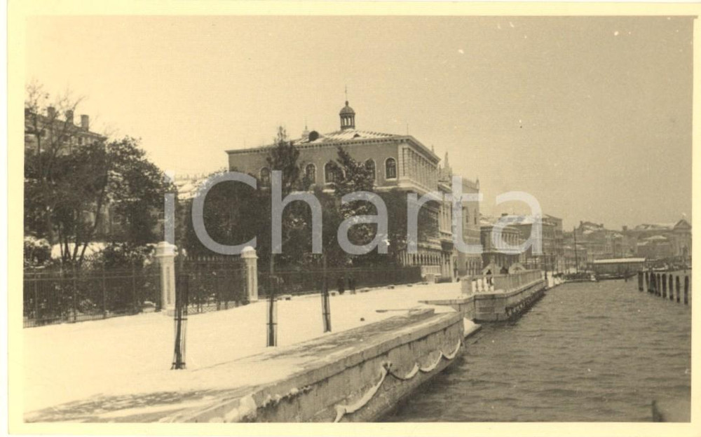 Fotografia d epoca originale Febbraio 1947 VENEZIA sotto la neve  Giardini Reali / Palazzo della Zecca Foto 1