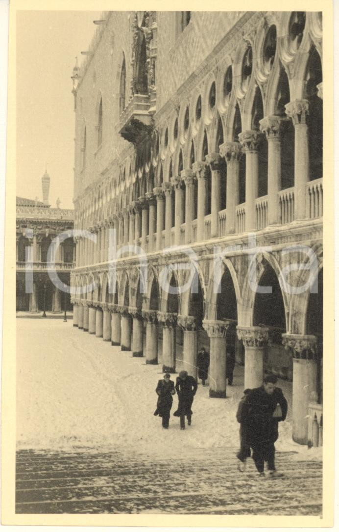 Fotografia d epoca originale Febbraio 1947 VENEZIA sotto la neve  Palazzo Ducale Foto artistica 9x14 3 1