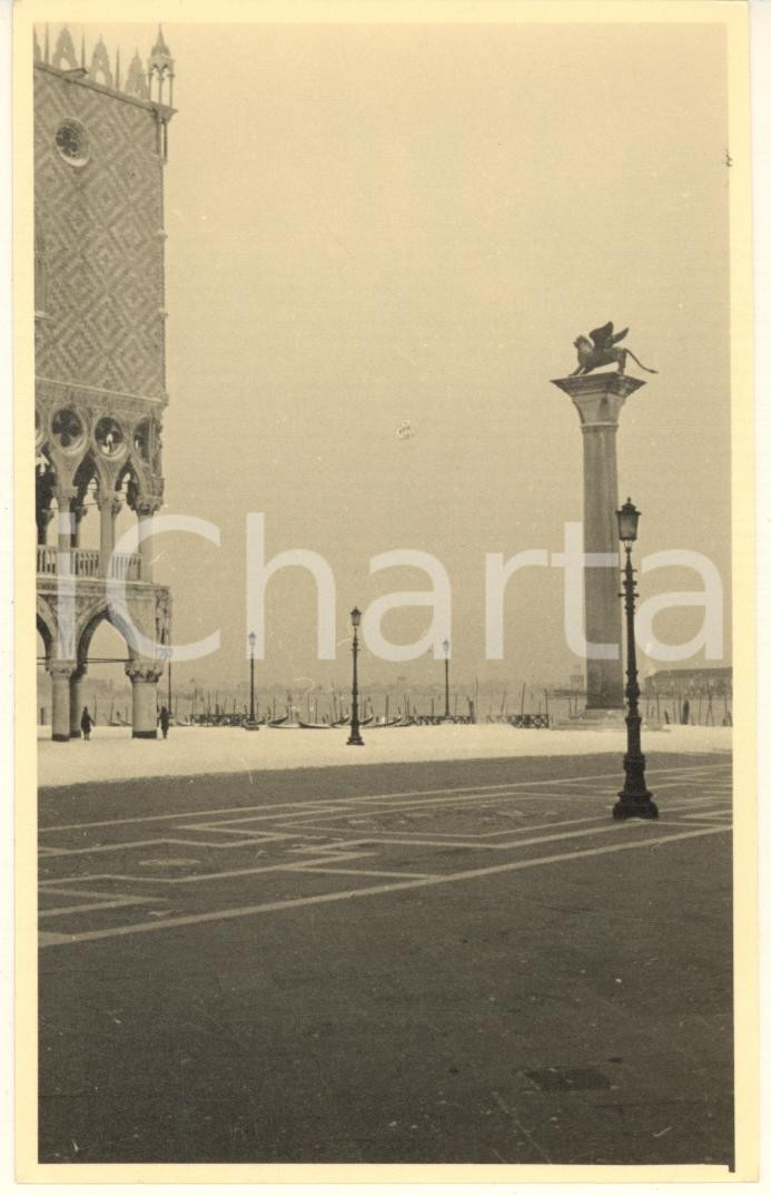 Fotografia d epoca originale Febbraio 1947 VENEZIA sotto la neve  Piazzetta San Marco Foto 9x14 cm 1 1