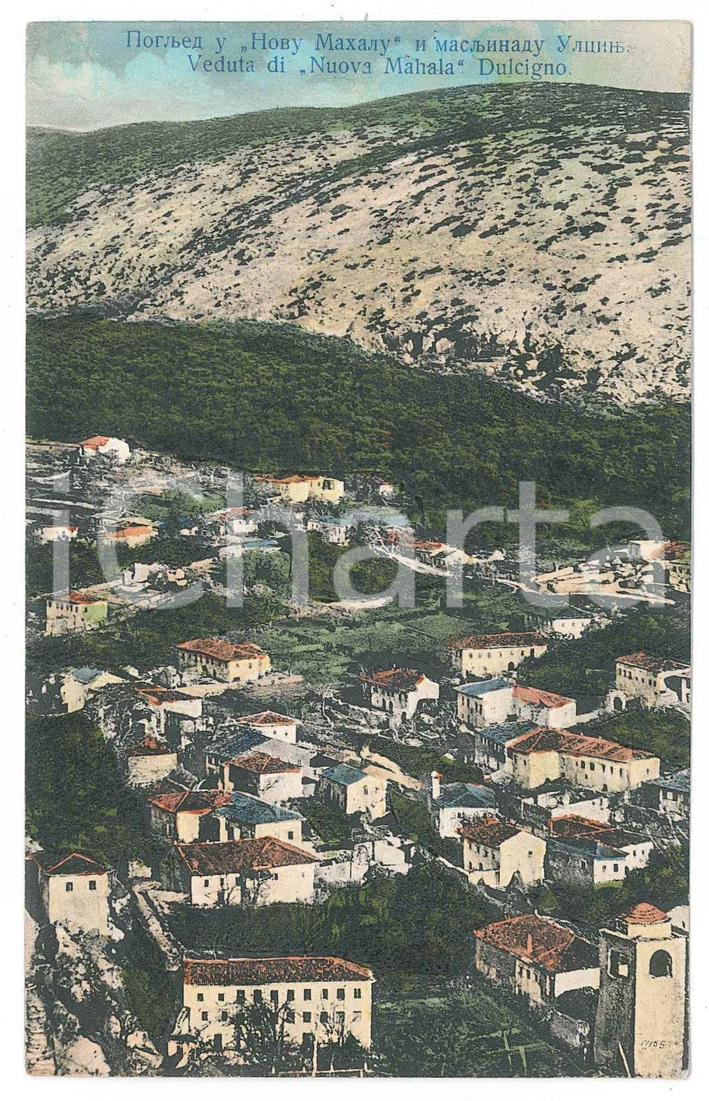 Cartolina originale da collezione 1930 ca DULCIGNO  ULCINJ MONTENEGRO Veduta di NOVA MAHALA Cartolina FP VG 1