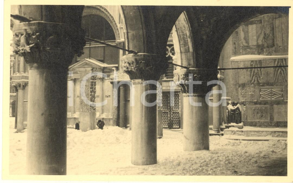 Fotografia d epoca originale Febbraio 1947 VENEZIA sotto la neve  Portici di Palazzo Ducale  Foto 14x9 2 1