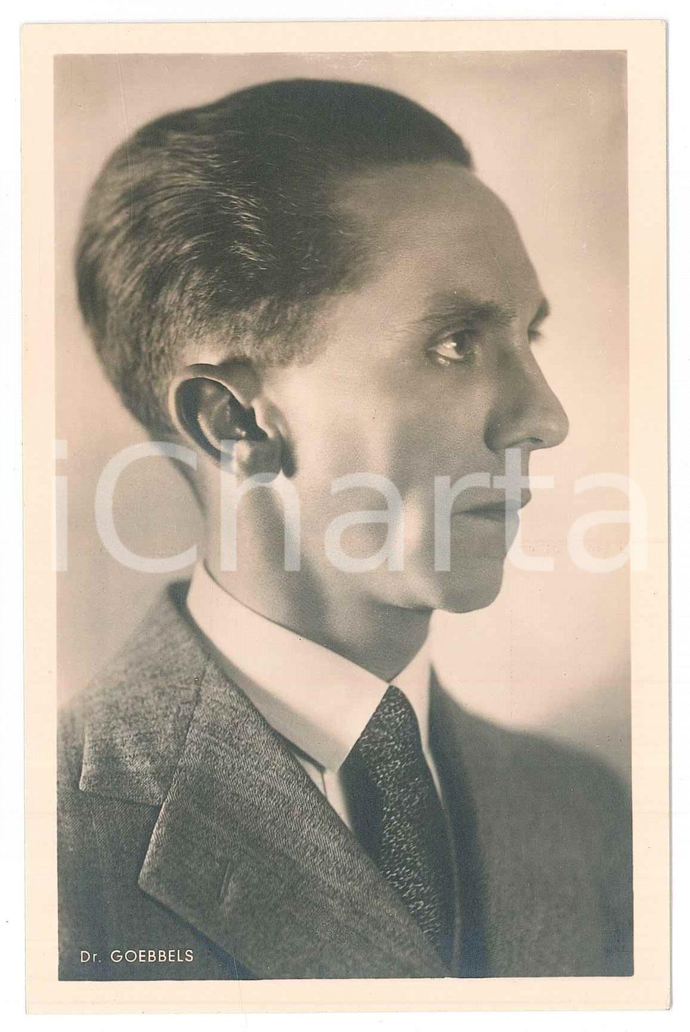 Cartolina originale da collezione 1930 ca NAZI PARTY Dr. Joseph GOEBBELS Portrait  Postcard FP VG 1