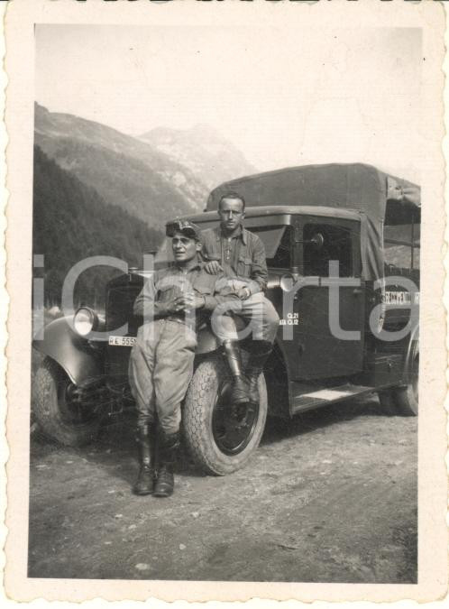 Fotografia d epoca originale 1938 PONTE DI LEGNO /S. APOLLONIA Ufficiali 131º Regg. artiglieria Foto 6x9 cm 1