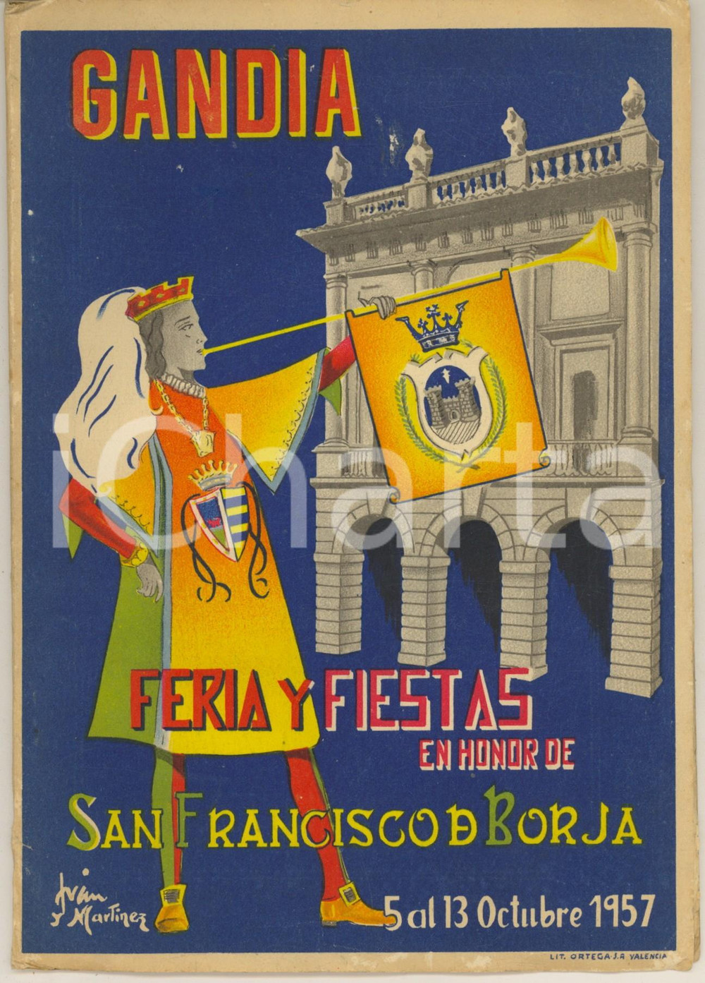 Materiale pubblicitario d’epoca 1957 GANDIA ESPAÑA Feria y fiestas San Francisco de Borja  Programma 1