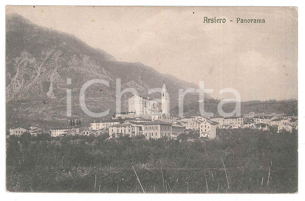 Cartolina originale da collezione 1916 ARSIERO VI Panorama con Chiesa arcipretale  Cartolina FP VG 1