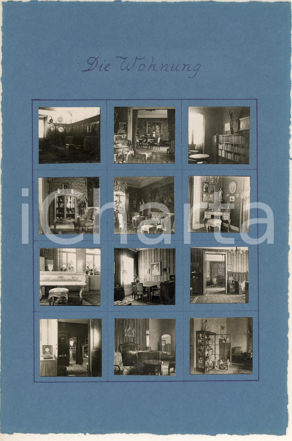 Fotografia d epoca originale 1930 ca WIEN Interno di un appartamento borghese Lotto 12 foto 4x5 cm 1
