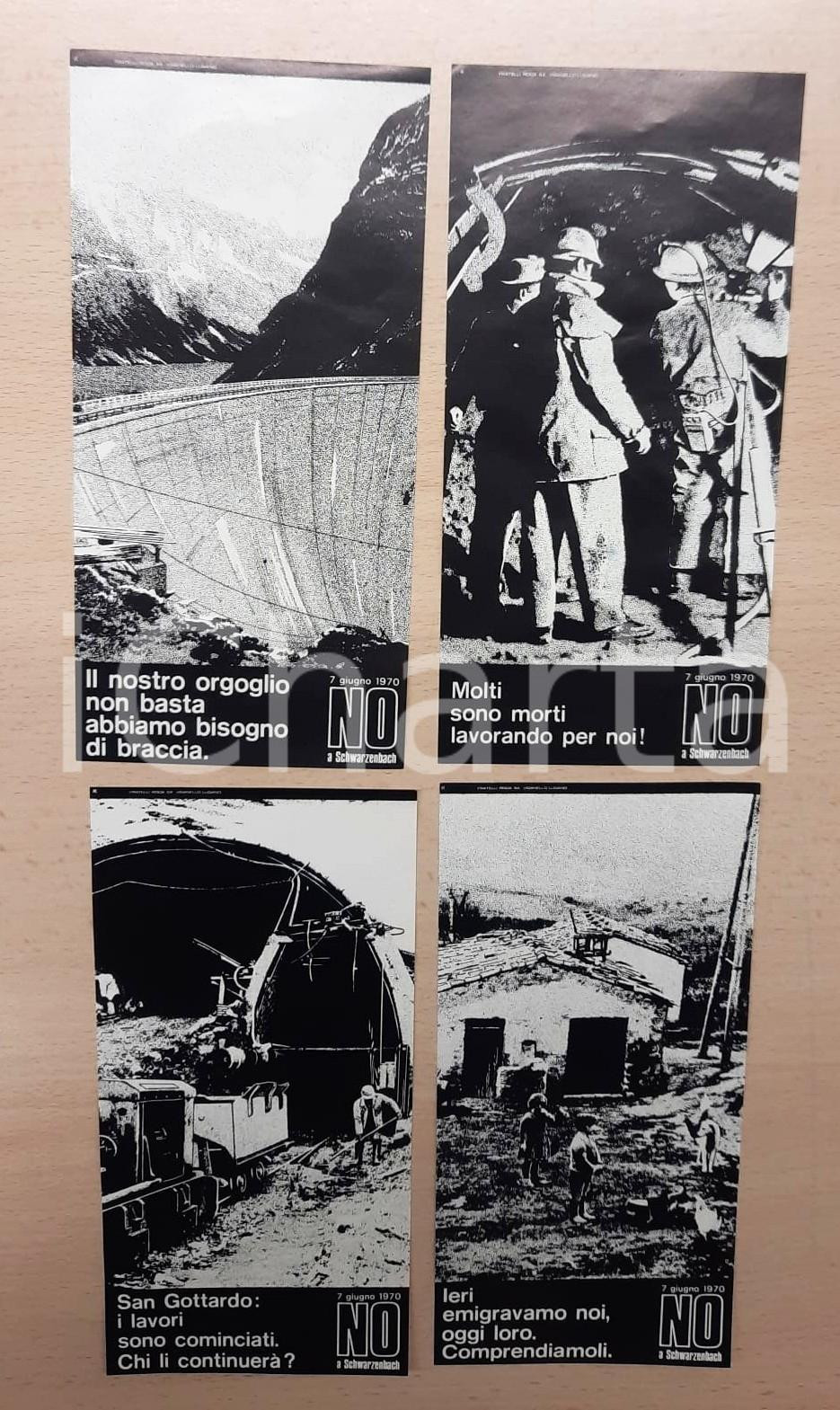 Materiale pubblicitario d’epoca 1970 SVIZZERA Referendum per limitare stranieri Lotto 4 volantini PROPAGANDA NO 1