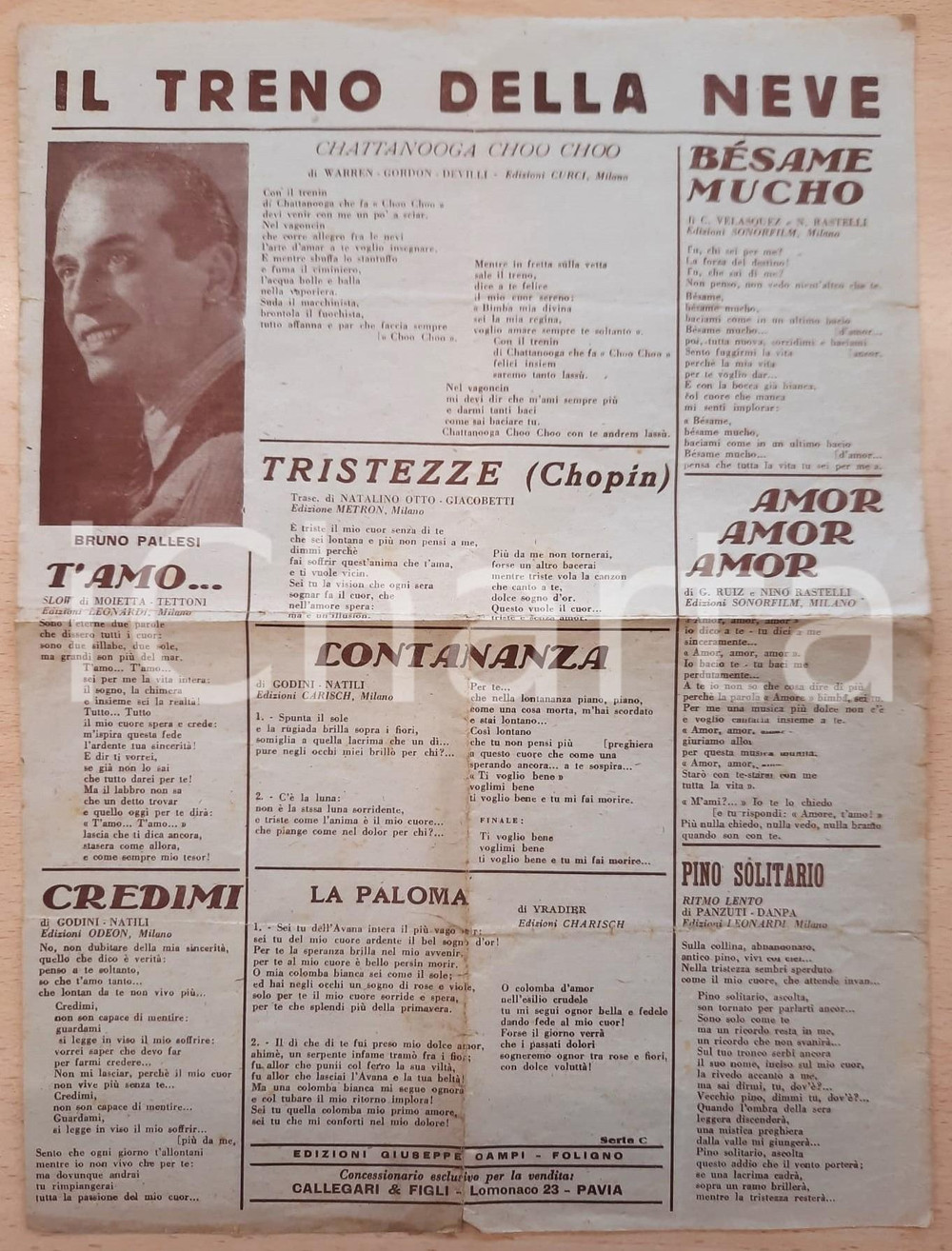 Libro, pubblicazione d epoca 1930 ca IL TRENO DELLA NEVE Bruno PALLESI Ed. Giuseppe CAMPI Manifesto 1
