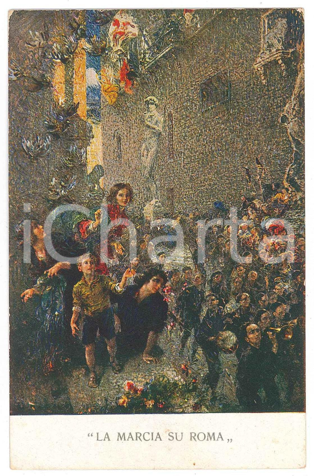 Cartolina originale da collezione 1922 MARCIA SU ROMA Plinio NOMELLINI Incipit nova aetas  Cartolina FP NV 1