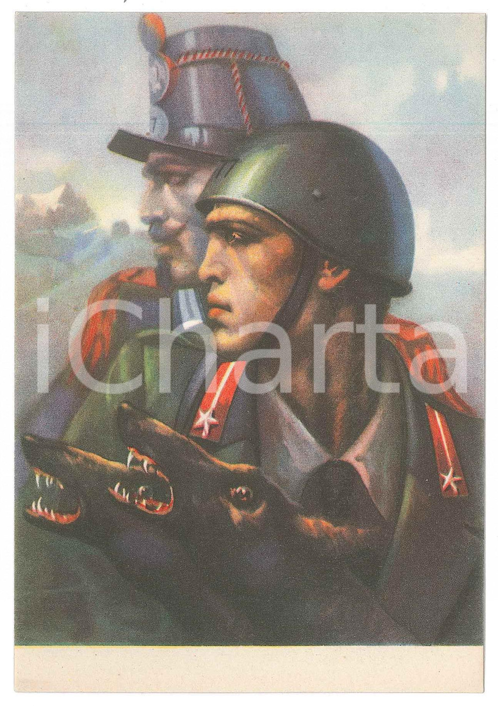 Cartolina originale da collezione 1940 ca REGIO ESERCITO  77° Reggimento fanteria LUPI DI TOSCANA Cartolina FG NV 1