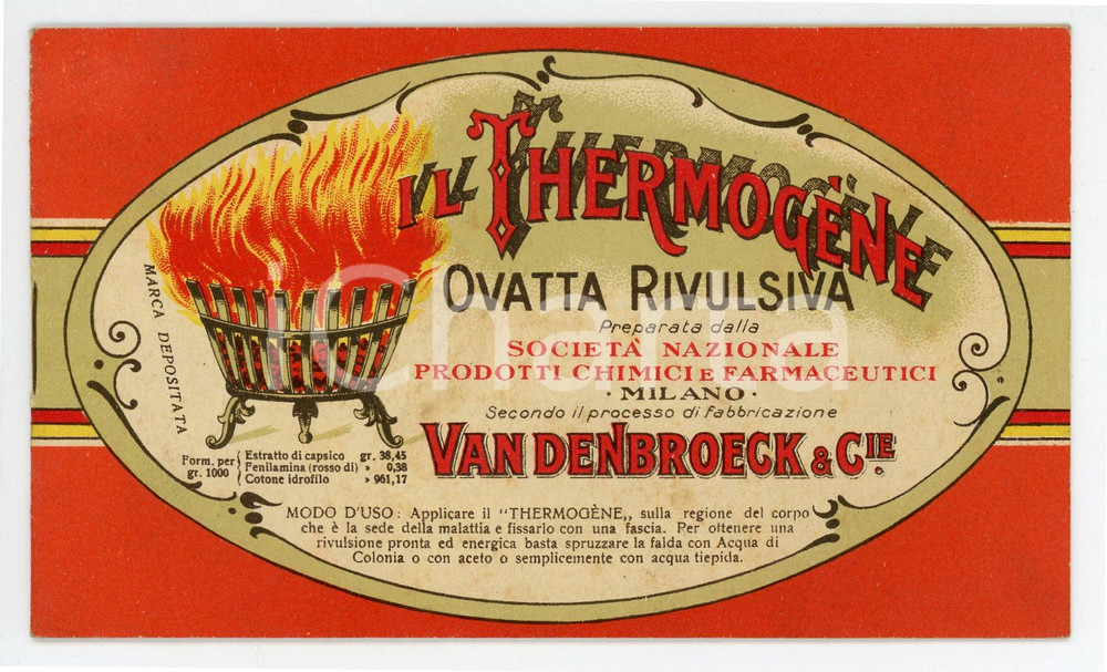 Oggetto da collezione cartaceo 1930 ca MILANO Società prodotti chimici e farmaceutici IL THERMOGENE Libretto 1
