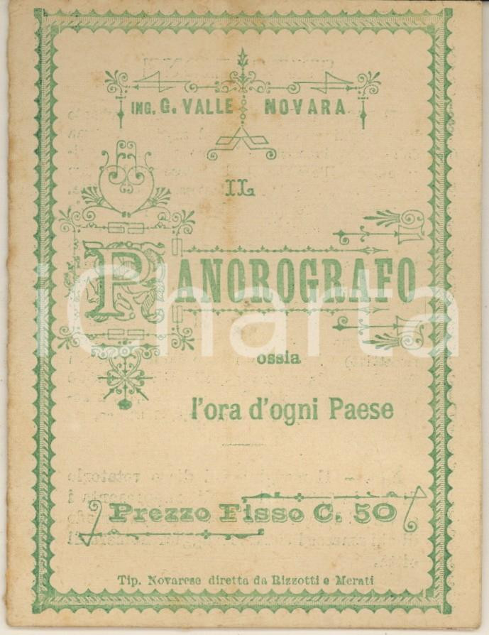 Oggetto da collezione cartaceo 1900 ca Ing. G. VALLE  Il panorografo / l ora di ogni Paese Disco CURIOSO 1