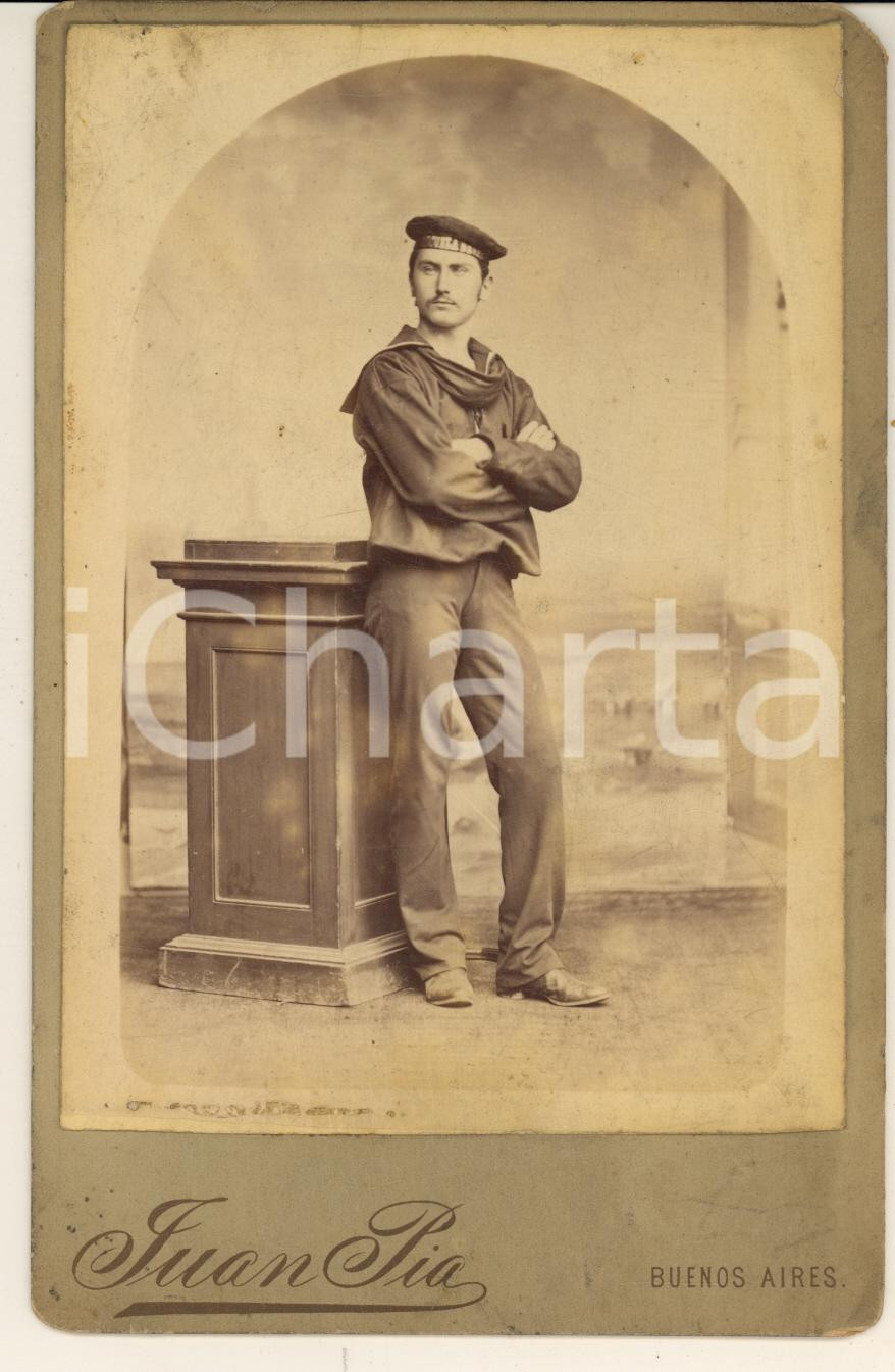 Fotografia d epoca originale 1910 ca BUENOS AIRES ARGENTINA Allievo della Scuola Navale Foto BARTOLI 1