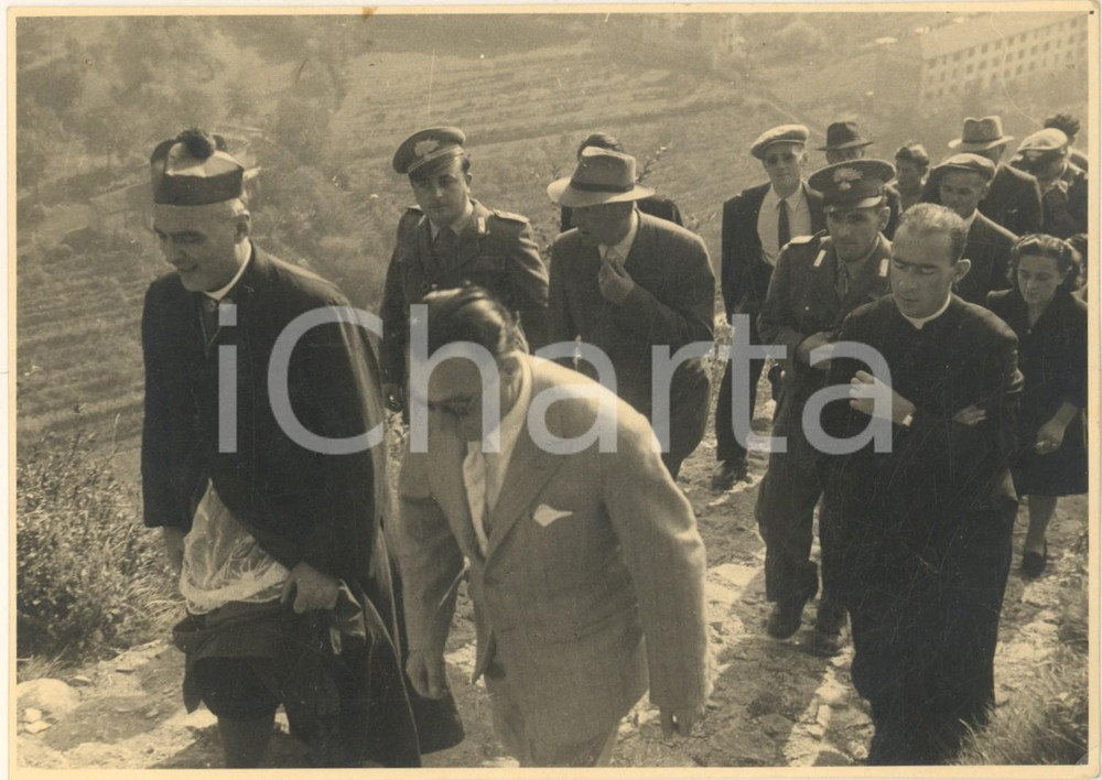 Fotografia d epoca originale 1948 SABBIO CHIESE Madonna della Rocca  Visita mons. Mario TOCCABELLI Foto 1