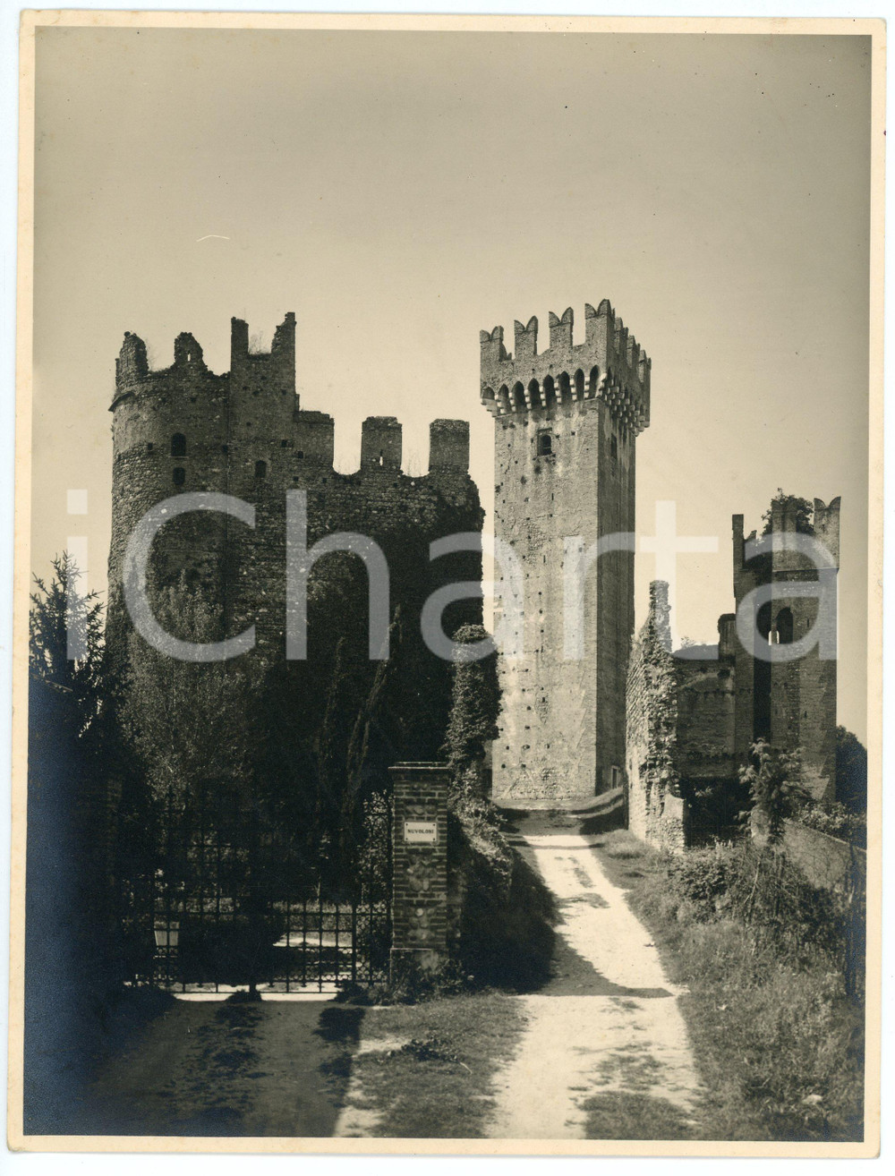 Fotografia d epoca originale 1950 ca VALEGGIO SUL MINCIO VR Castello Scaligero  Foto 17x23 cm 1 1
