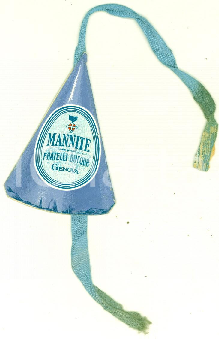 Materiale pubblicitario d’epoca 1915 ca FARMACEUTICA GENOVA Fratelli DUFOUR  MANNITE purga Segnalibro 1