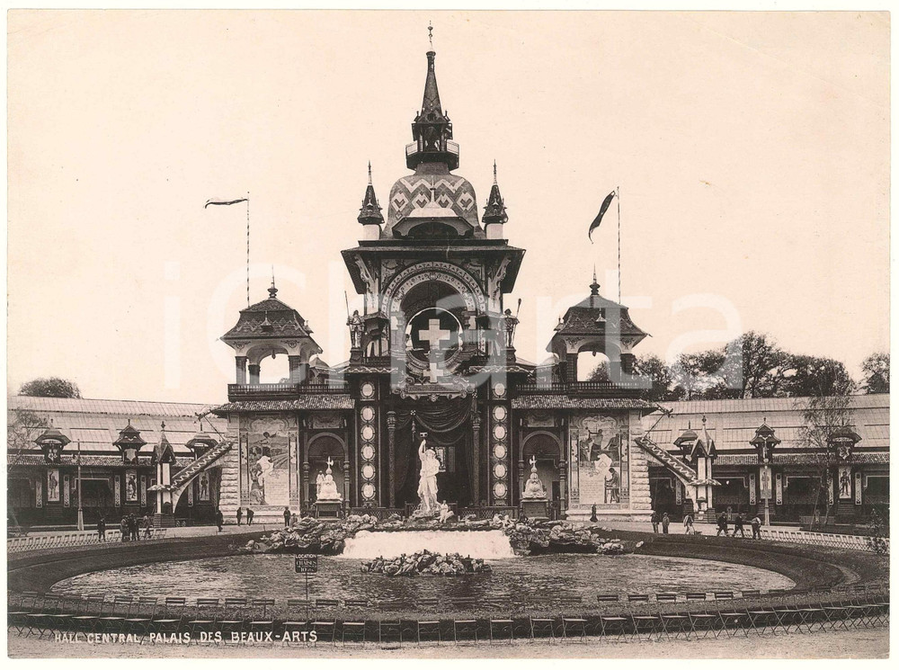 Fotografia d epoca originale 1896 GENEVE Exposition Nationale Suisse  Palais des BeauxArts Photo 22x17 cm 1