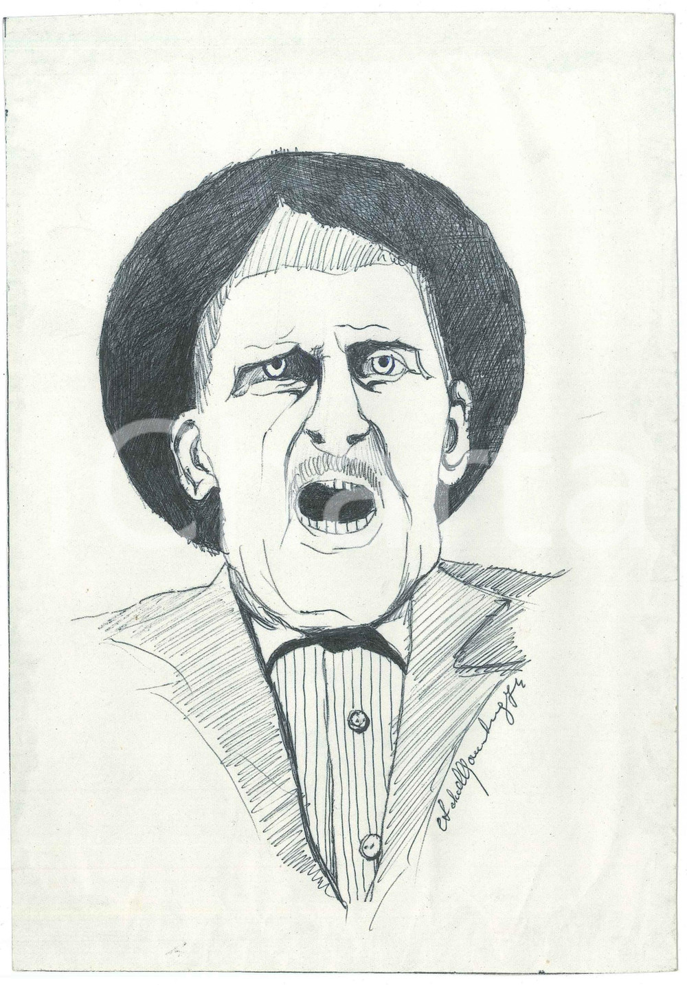 Opera d’arte autentica 1974 PADOVA Achille GAMBERINI Ne le osterie si bagna ogni omo  Disegno 1