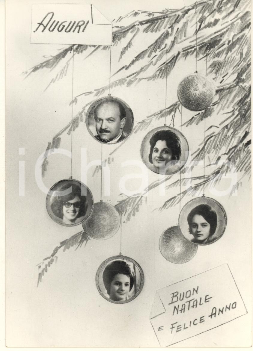 Oggetto da collezione cartaceo 1960 ca GALLARATE Famiglia di Ildebrando CRESPI  Biglietto auguri con foto 1