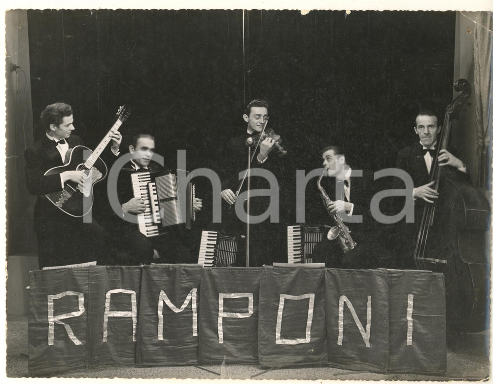Fotografia d epoca originale 1948 ITALIA MUSICA  Il Trio Ramponi in concerto Foto DANNEGGIATA 23x17 cm 1