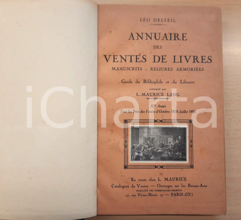 Libro, pubblicazione d epoca 19291930 PARIS Léo DELTEIL Annuaire des ventes des livres  XIe année 1