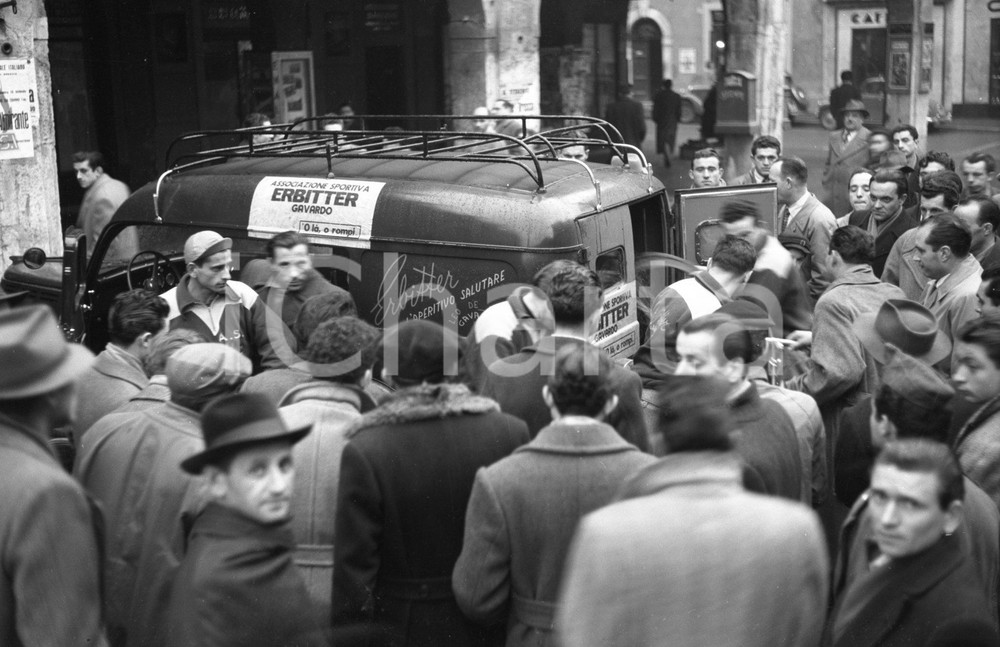 Fotografia d epoca originale 1950 BRESCIA  CICLISMO Presentazione ERBITTER GAVARDO NEGATIVO ORIGINALE 1 1