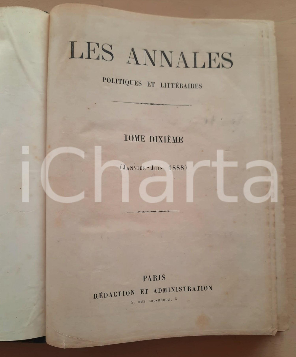Libro, pubblicazione d epoca 1888 LES ANNALES POLITIQUES et LITTERAIRES Revue populaire  1° semestre 1