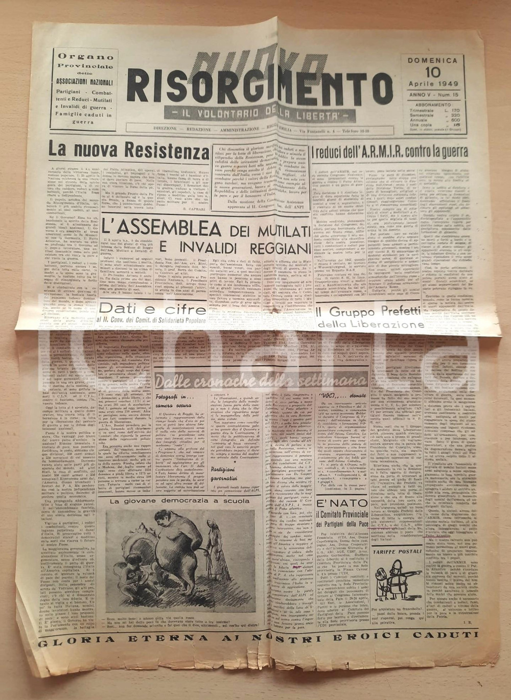 Giornale, rivista storica 1949 REGGIO EMILIA  NUOVO RISORGIMENTO I reduci dell ARMIR contro la guerra 1