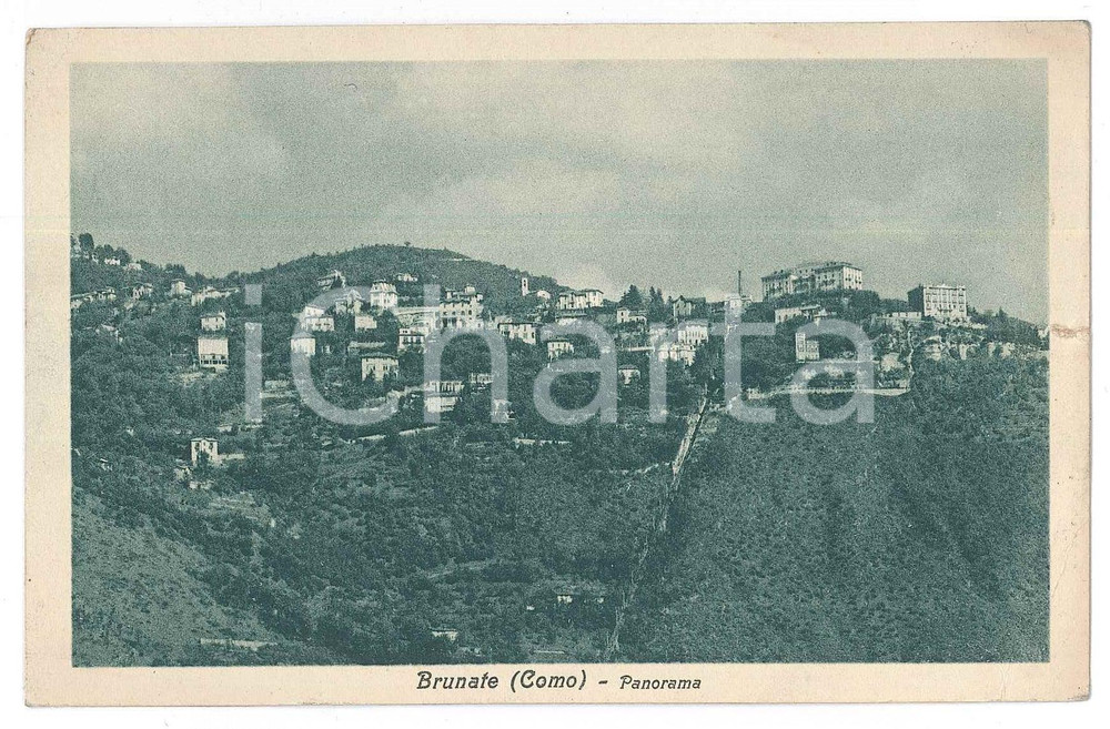 Cartolina originale da collezione 1931 BRUNATE CO Panorama del paese  Cartolina FP VG 1