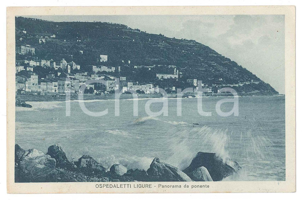 Cartolina originale da collezione 1932 OSPEDALETTI IM Panorama da ponente  Cartolina FP VG 1