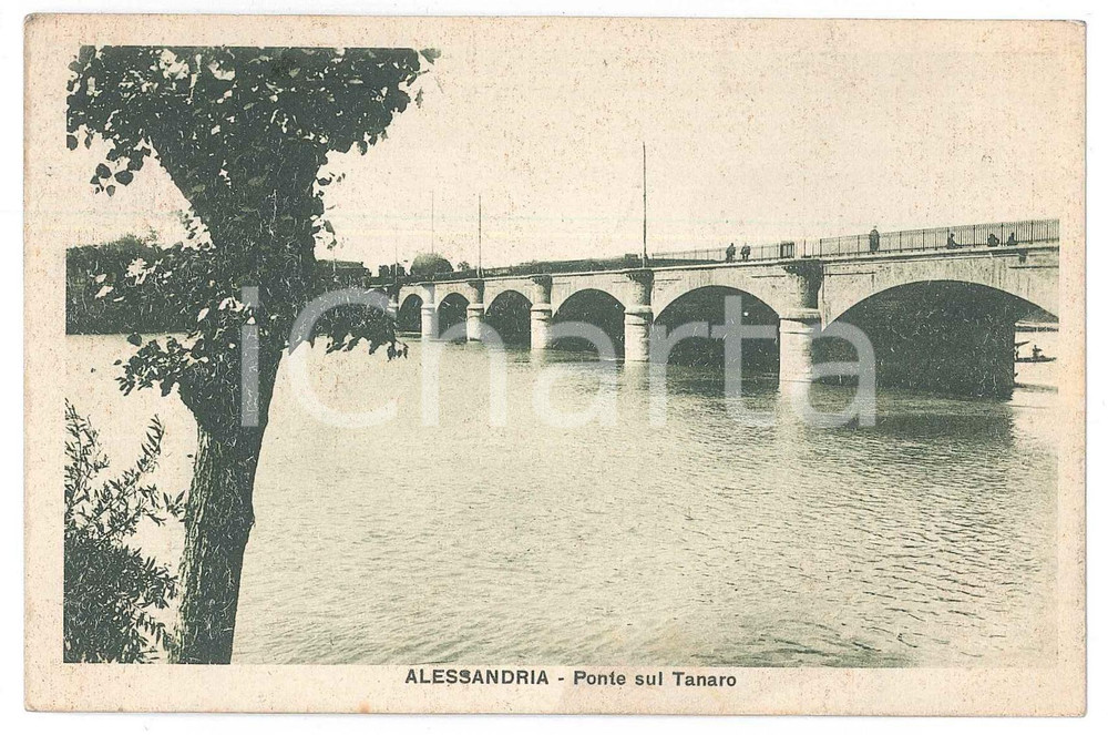Cartolina originale da collezione 1930 ALESSANDRIA Ponte Cittadella sul fiume Tanaro  Cartolina ANIMATA FP VG 1