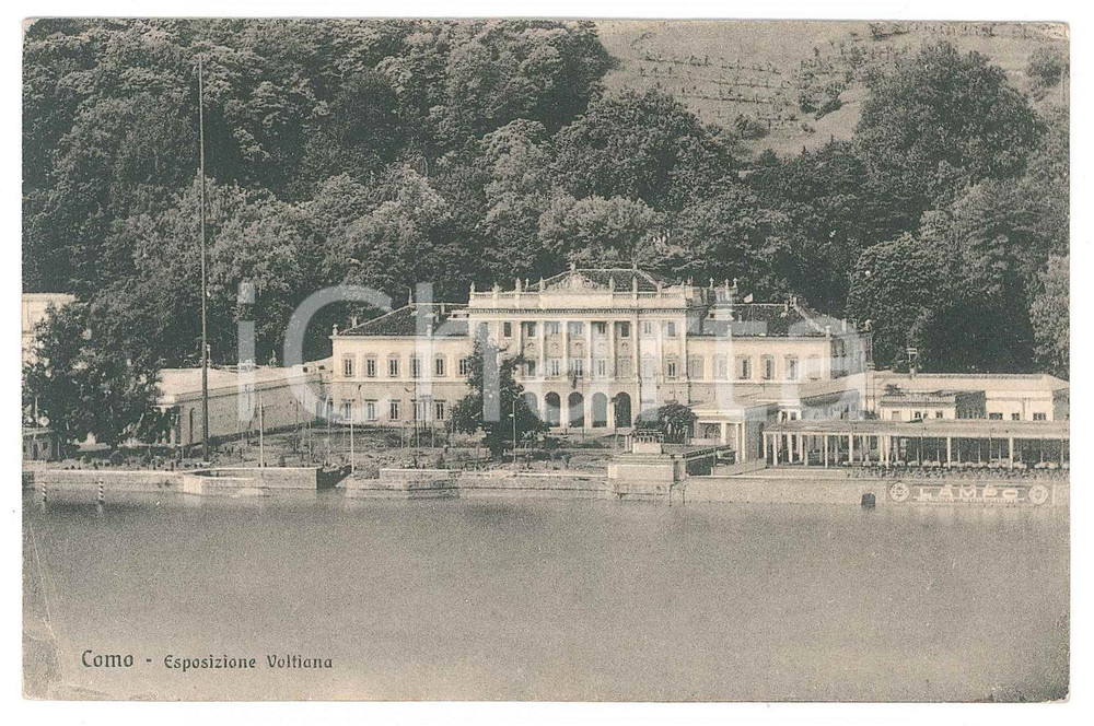 Cartolina originale da collezione 1910 ca COMO Esposizione voltiana  Villa Olmo  Cartolina FP NV 1