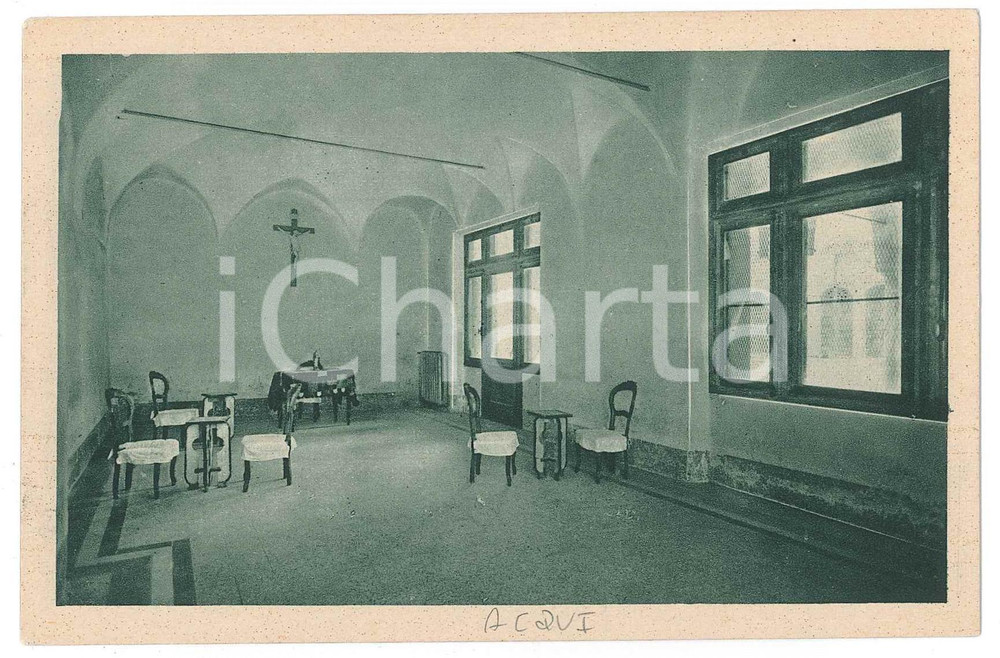 Cartolina originale da collezione 1940 ca ACQUI TERME Seminario Vescovile  Sala di ricreazione  Cartolina FP NV 1