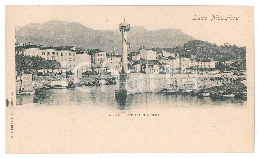Cartolina originale da collezione 1900 ca INTRA  LAGO MAGGIORE Barche dei pescatori al porto  Cartolina FP NV 1
