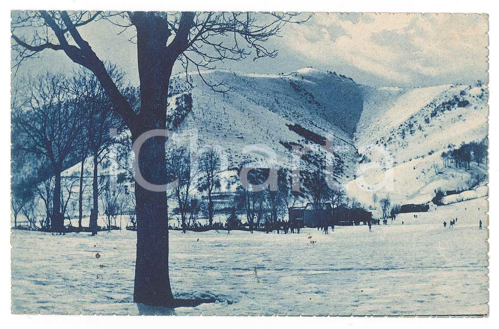 Cartolina originale da collezione 1929 TRIANGOLO LARIANO CO Sciatori al Pian del Tivano  Cartolina FP VG 1