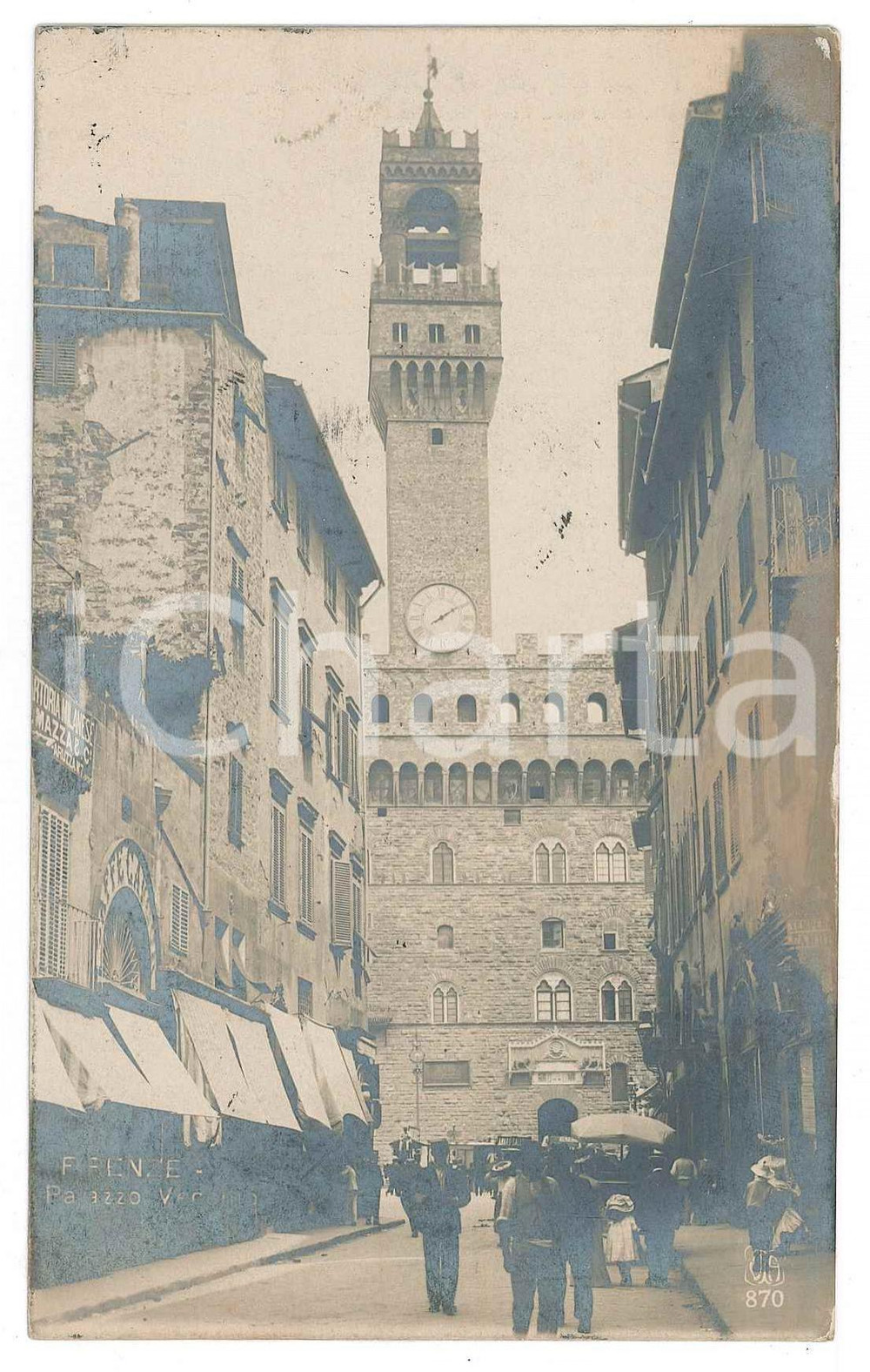 Cartolina originale da collezione 1913 FIRENZE Palazzo Vecchio  Cartolina ANIMATA FP VG 1