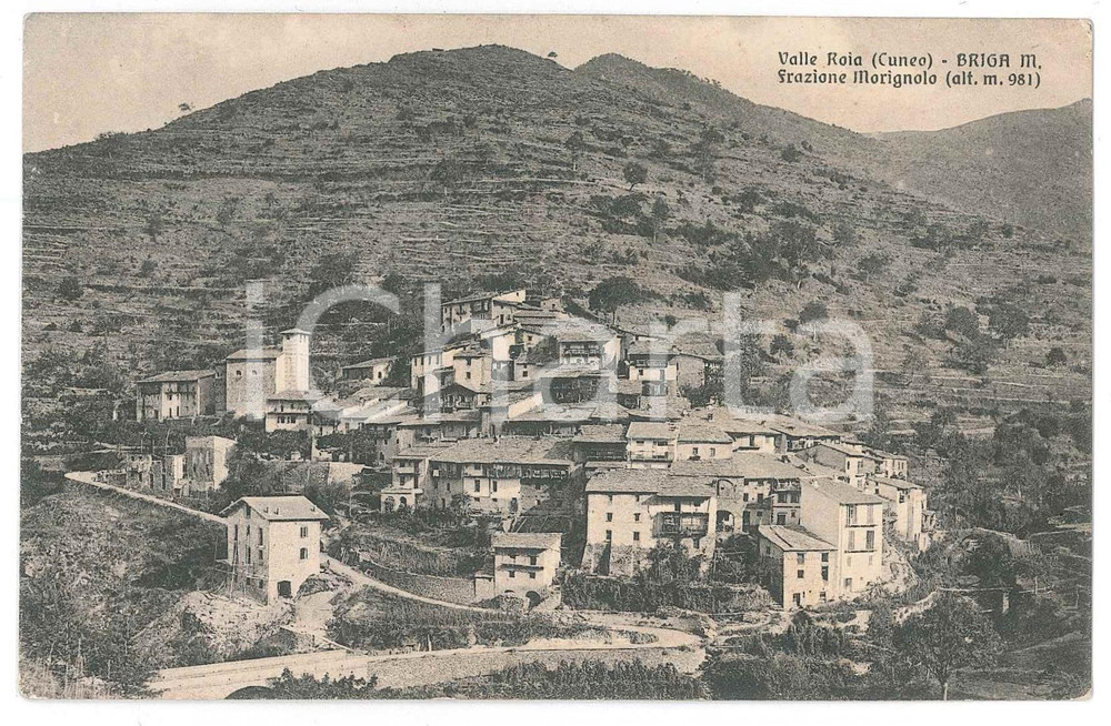 Cartolina originale da collezione 1919 BRIGA MARITTIMA Frazione MORIGNOLO Panorama VALLE ROIA Cartolina FP VG 1