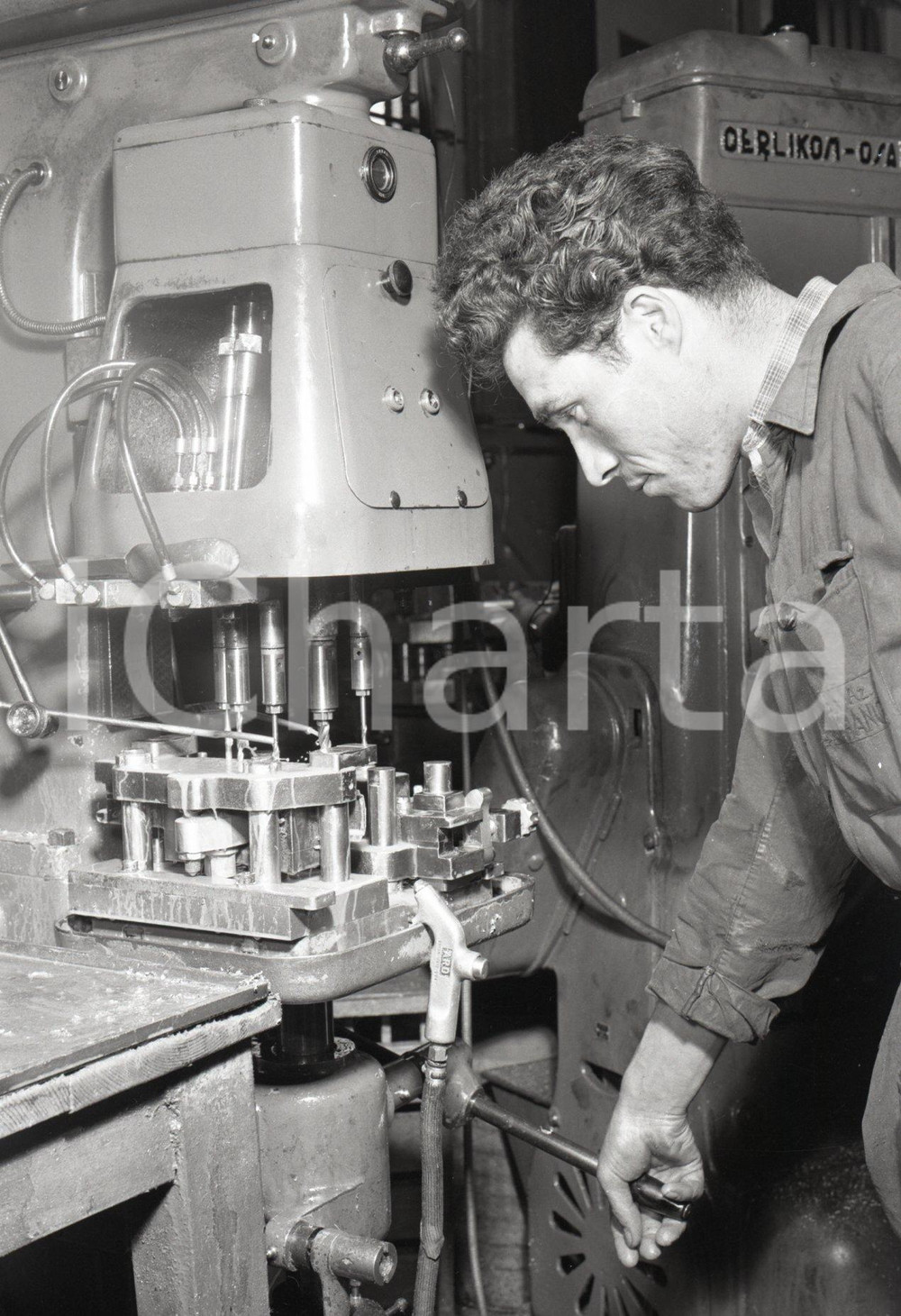 Fotografia d epoca originale 1956 BRESCIA Fucili FRANCHI lavorazioni in corso NEGATIVO ORIGINALE 15 1