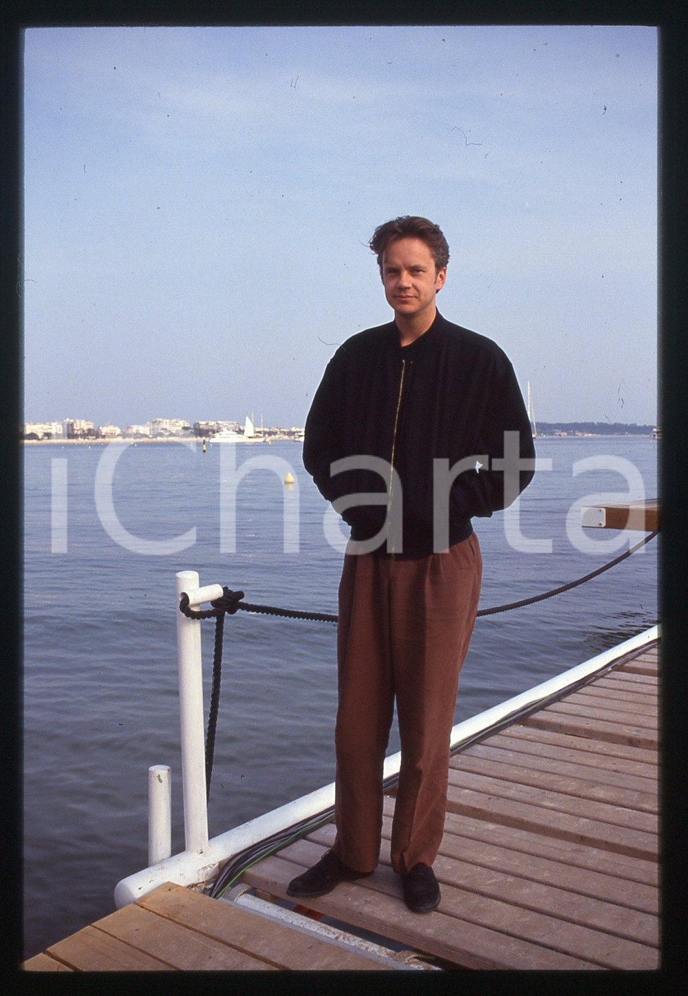 Fotografia d epoca originale 1995 ca CANNES Festival del Cinema  Tim ROBBINS Ritratto 35mm VINTAGE SLIDE 5 1