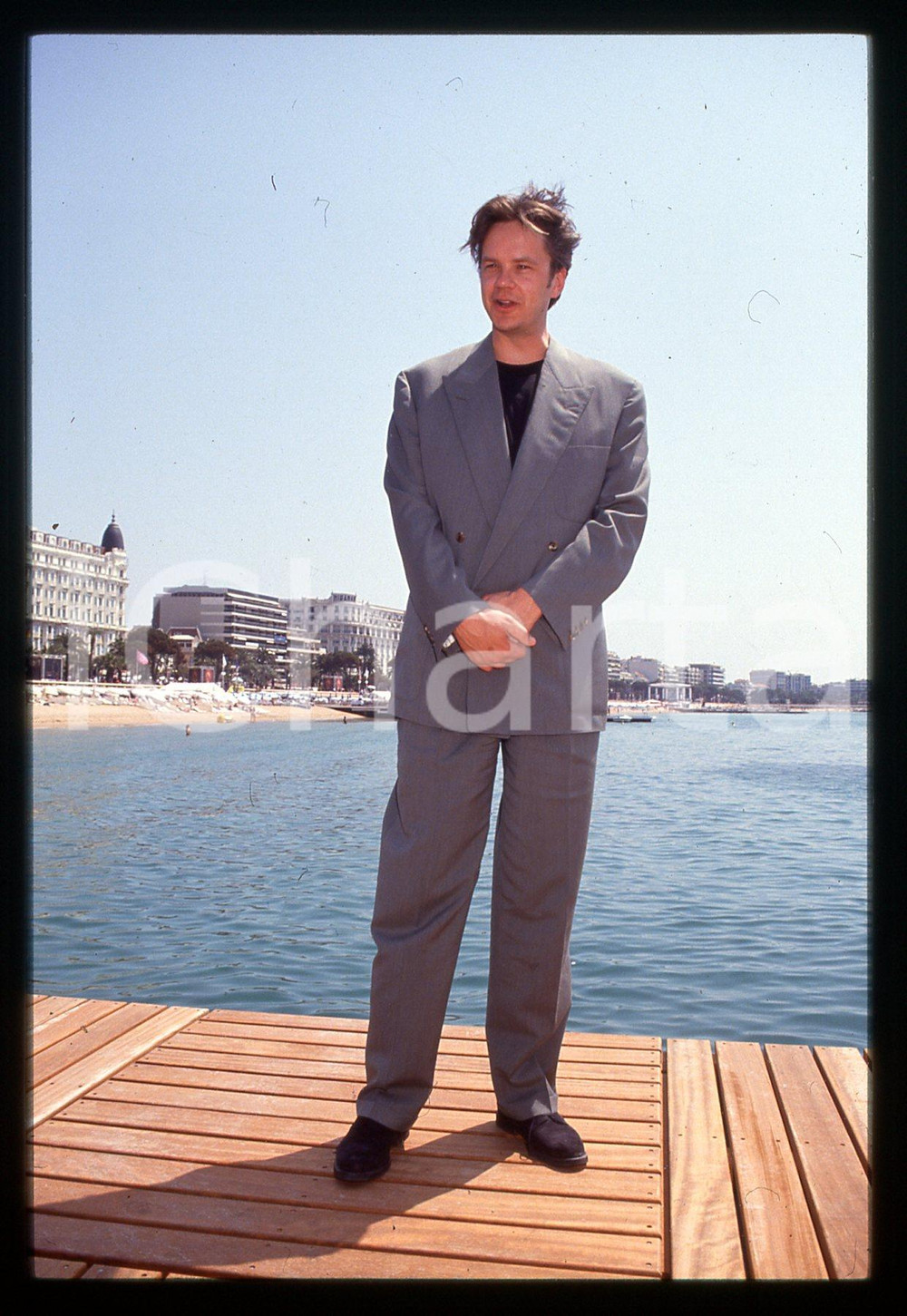 Fotografia d epoca originale 1995 ca CANNES Festival del Cinema  Tim ROBBINS Ritratto 35mm VINTAGE SLIDE 4 1