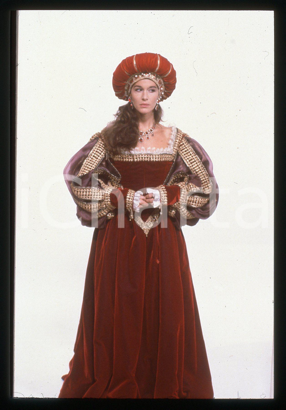 Fotografia d epoca originale 1995 ca COSTUME Eva ROBIN S in abito rinascimentale 35mm VINTAGE SLIDE 5 1