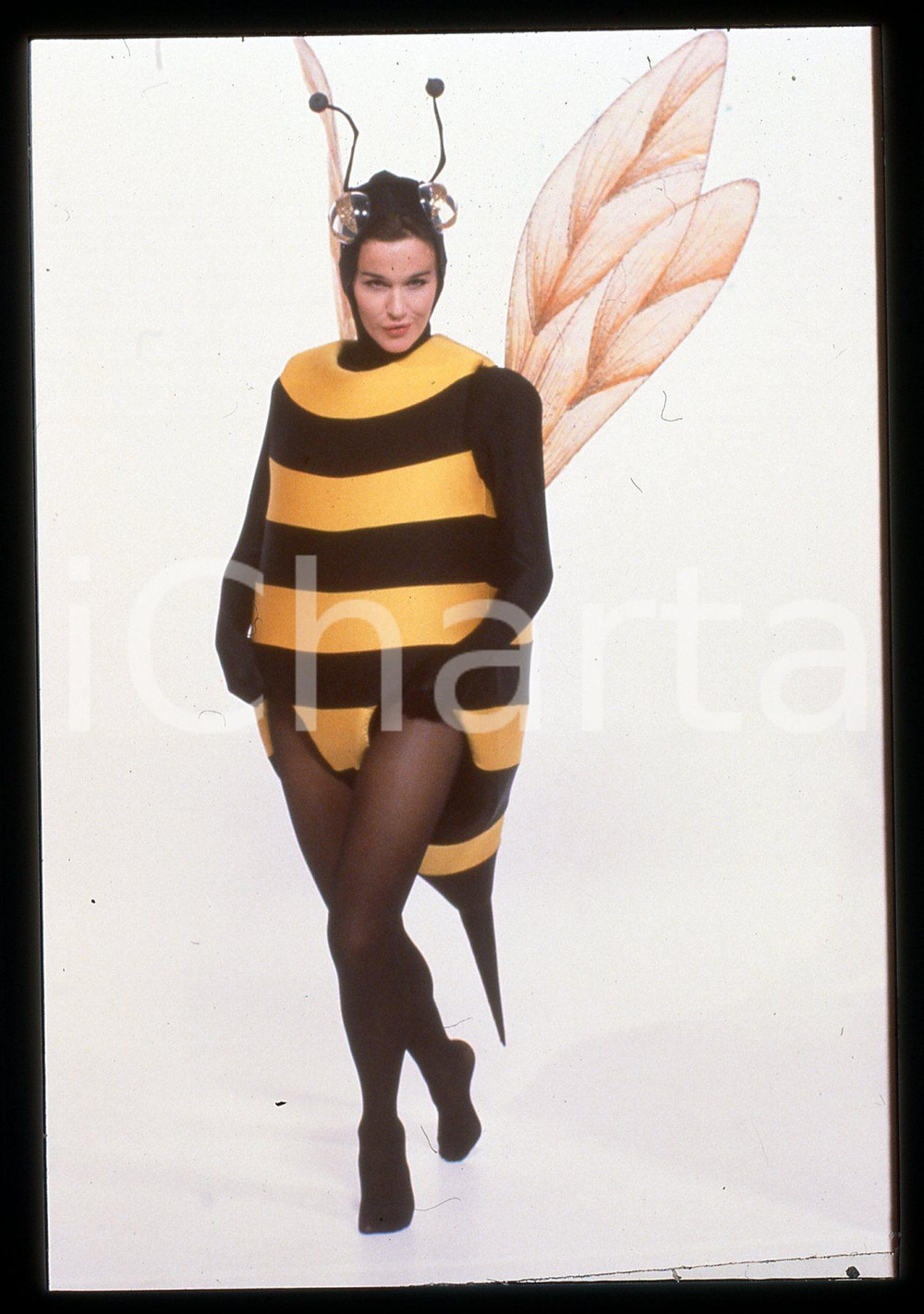 Fotografia d epoca originale 1995 ca COSTUME Eva ROBIN S vestita da ape 35mm VINTAGE SLIDE 1