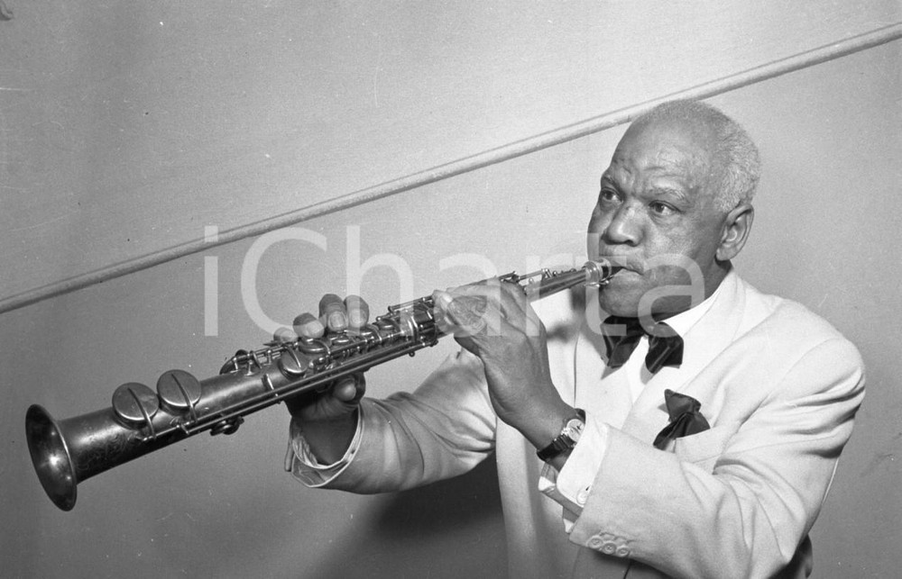 Fotografia d epoca originale 1952 BRESCIA Sidney BECHET al Cineteatro ODEON  NEGATIVO ORIGINALE 3 1