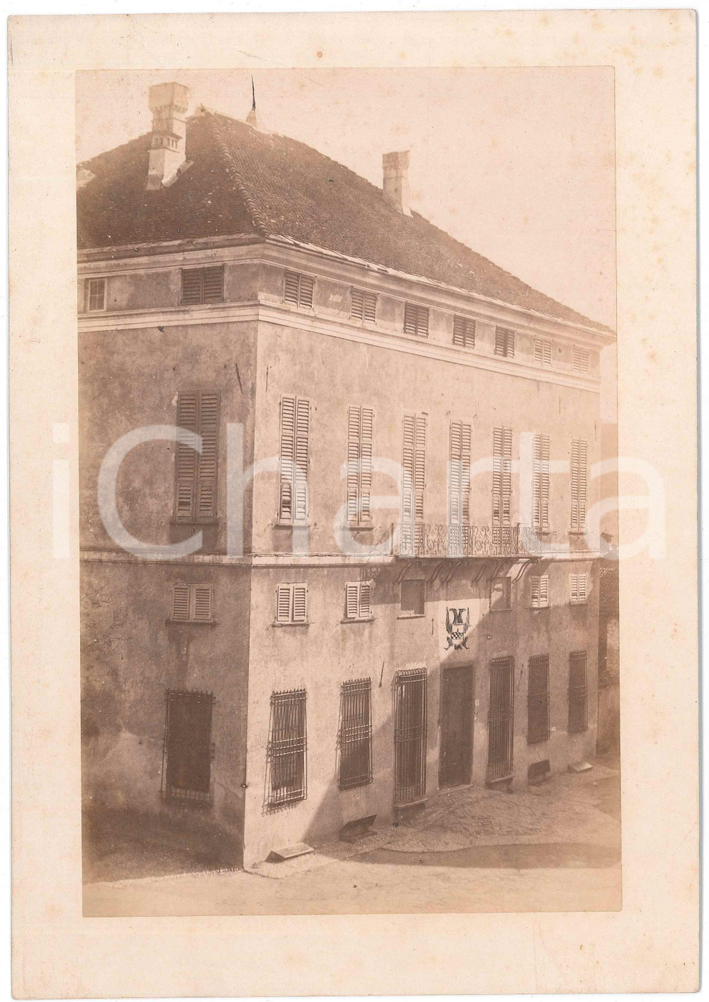 Fotografia d epoca originale 1900 ca OVADA AL Palazzo SPINOLA  Facciata Fotografia RARA 18x25 cm 1