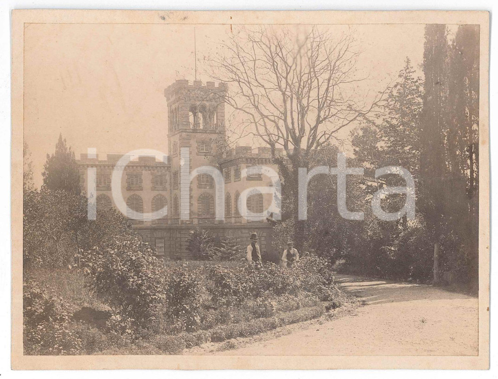 Fotografia d epoca originale 1900 ca RAPALLO Villa SPINOLA Villa Pagana Foto RARA ANIMATA 17x13 cm 1