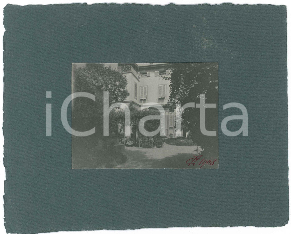 Fotografia d epoca originale 1908 FIRENZE Via Manzoni 19  Cortile interno Foto RARA 20x16 cm 1