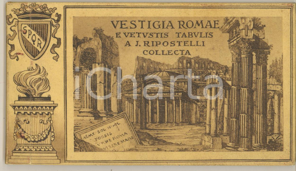 Cartolina originale da collezione 1910 ca ROMA Les monuments de Rome par le chev. J. Ripostelli  10 Cartoline 1