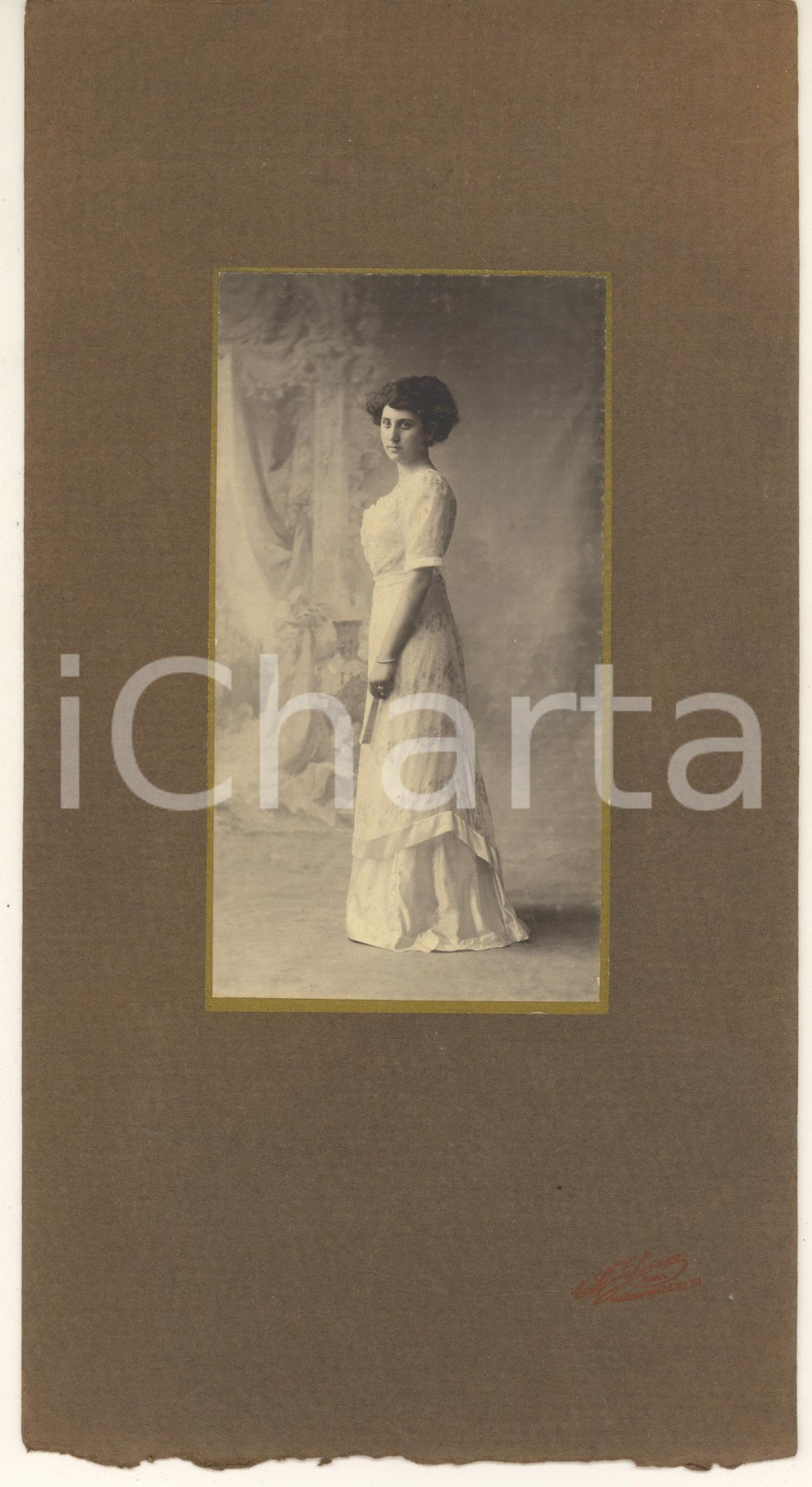 Fotografia d epoca originale 1910 ca ROMA Ritratto di Olimpia ALESSANDRI  Foto Giuseppe FELICI 16x30 cm 1