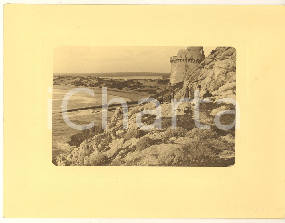Fotografia d epoca originale 1940 ca LAZIO  CIRCEO  Veduta con la Torre Paola  Foto VIGANO  23x18 cm 1
