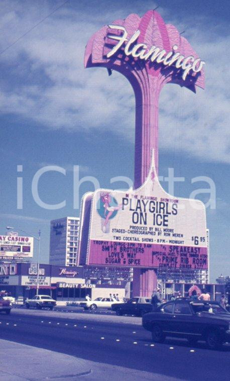 Fotografia d epoca originale 1974 LAS VEGAS  FLAMINGO Hotel and casino  Insegna 35mm VINTAGE SLIDE 1